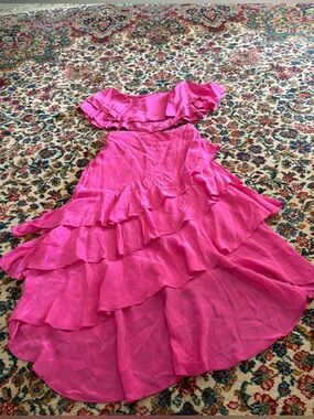 Farm Rio Marocaine Asymmetric Ruffle Maxi Skirt and Ruffle Top Size  Small.
